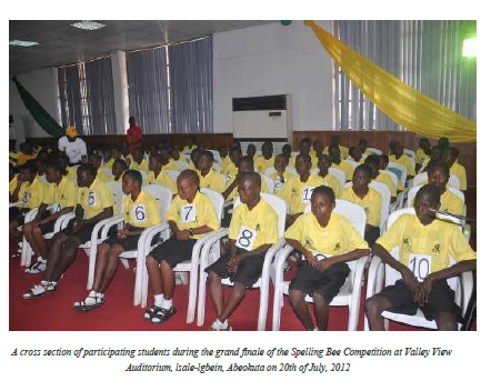 Finalists at the maiden Spelling Bee Competition